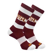 USC Trojans Cardinal and White Arch Rugby Stripe Crew Socks